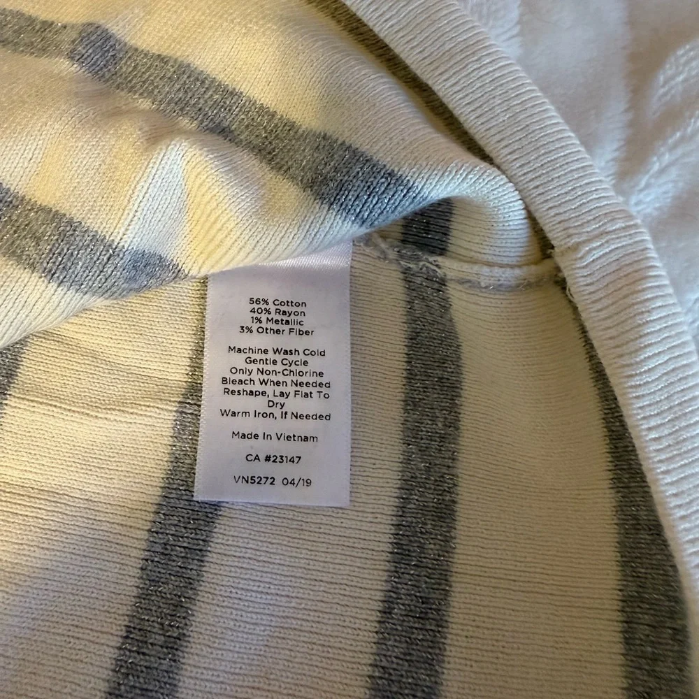 Talbots Cream Ribbed Knit Top - Picture 8 of 8